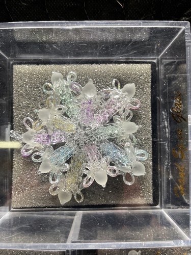 Set Of 3 Handspun glass ornament star burst, Reindeer, And Snowflake New - Picture 2 of 4