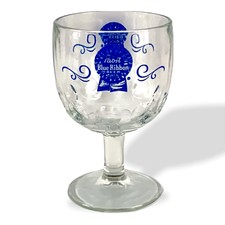 Pabst Blue Ribbon Beer Goblet VTG 70s 16oz Ni...