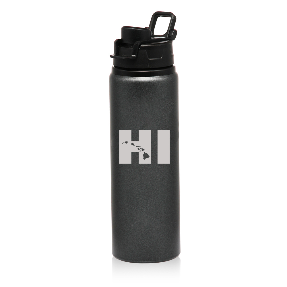 25oz Aluminum Sports Water Bottle Travel HI Hawaiian Islands