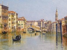 RIALTO BRIDGE VENICE A. Brandeis boat Tile Mural Kitchen Backsplash Ceramic 10x8