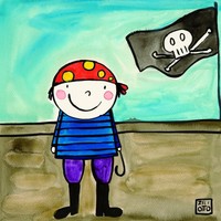 Happy Spaces Kids Wall Art Pirate By Jennifer Ziliotto Canvas Print (40 X 40 ... Happy Spaces Kids Wall Art Pirate By Jennifer Ziliotto Canvas Print (40 X 40 ...