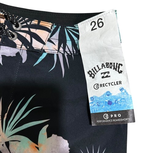 Billabong Big Boys Size 26 (L/12/14) Black Hawaiian Sundays Pro Board Shorts NWT - Picture 3 of 8