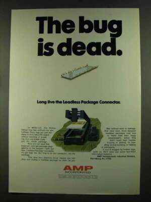 1972 AMP Leadless Package Connector Ad - Bug is Dead
