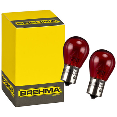 2x BREHMA PR21W Rote Bremslicht Lampe 12V 21W BAW15s Kugellampe
