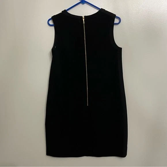 Abito senza maniche Kate Spade Maysie blu bianco e nero foderato a blocchi; 4