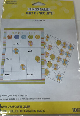 Happy Jungle Gift Bingo 10 Pack 8.5'' x 6'' Paper Bingo Baby Shower Games