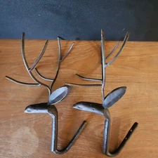 Curtain Holdbacks Deer Heads w/Antlers Hand-Made Metal Cabins Northwoods
