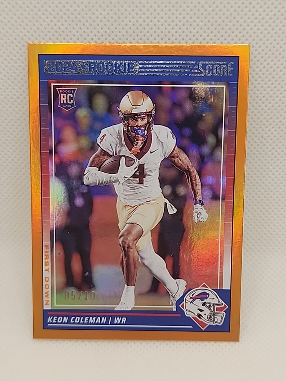 2024 Score /10 Orange First Down - Rookies #337 Keon Coleman Buffalo Bills