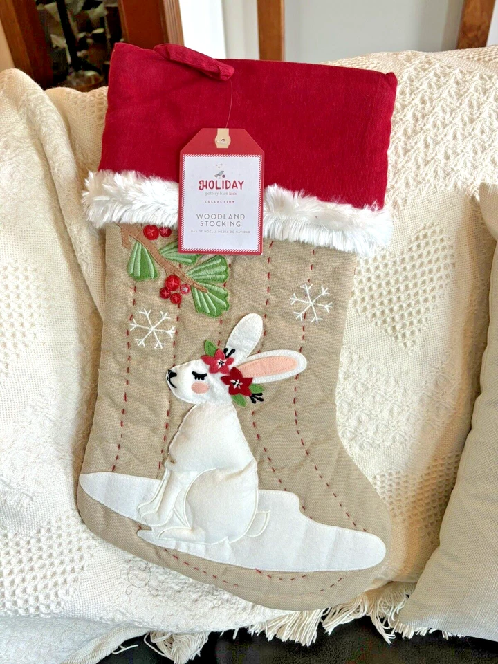 Pottery Barn Vacaciones Navidad Medias Conejo Fiesta Disney Niña Regalo / Foto 4 de 4