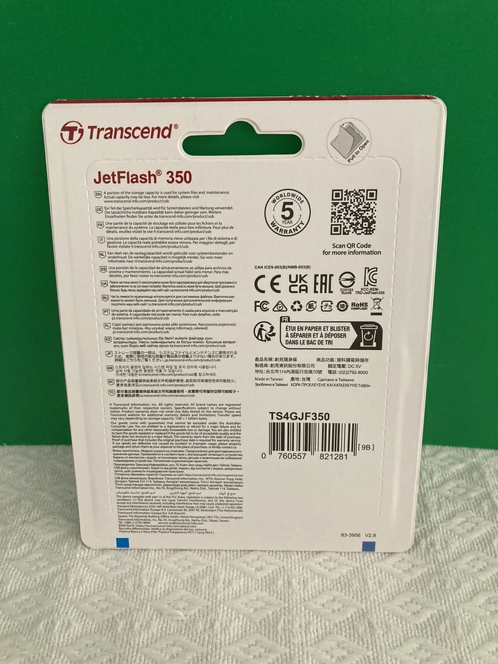 Transcend JetFlash 350 4 GB USB-Stick - Neuf Scelle - Photo 3/4