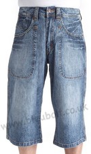 Bleubolt Classic Skater Loose Fit Denim  Summer Casual Long Shorts Pants