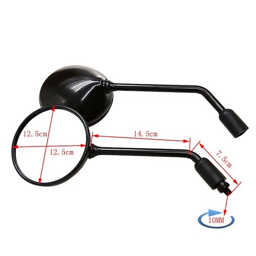 2 PIEZAS Espejos retrovisores laterales redondos para motocicleta espejo convexo redondo scooter todoterreno - Imagen 2 de 4