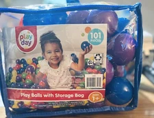 Play Day 101 Piece Play Ball  With Storage Bag For Ages 1+ By Play Day NEW