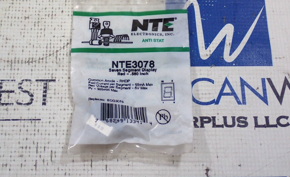New NTE NTE3078 Red Seven Segment Display | eBay