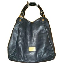 MARC JACOBS Black Hobo Purse Shoulder Strap 100% Cow Leather Goldtone Metal