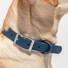 NWT Wild One Navy Adjustable Waterproof Flex-Poly Coated Nylon Dog Collar 40
