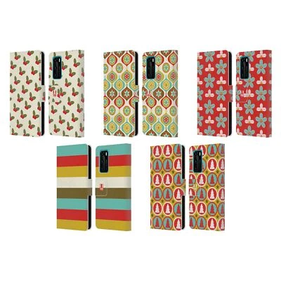 HEAD CASE DESIGNS RETRO CHRISTMAS LEATHER BOOK WALLET CASE FOR HUAWEI PHONES 4 - Image 1 of 4