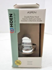 NEW - Moen Aspen Chrome Double Robe Hook - New & Free Shipping!