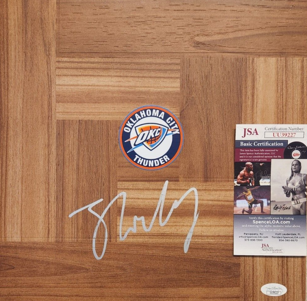 Josh Giddey Autographed Signed Oklahoma City Thunder Floorboard w/ JSA COA #UU39227 OKC 
