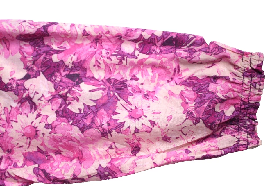 BLUSA TÚNICA IZOD Damas Talla L Rosa Claro/Medio/Oscuro Floral Manga Larga Algodón Foto 4 de 4