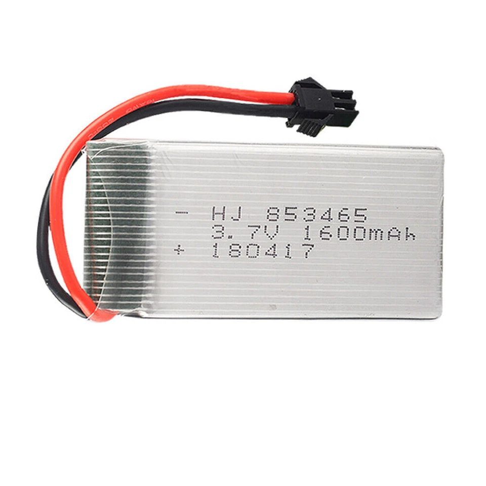 4PCS 3.7V 1600mAh 25C Rate Lipo Battery 853465 SM plug +USBCharger For drone RC - Image 2 of 4