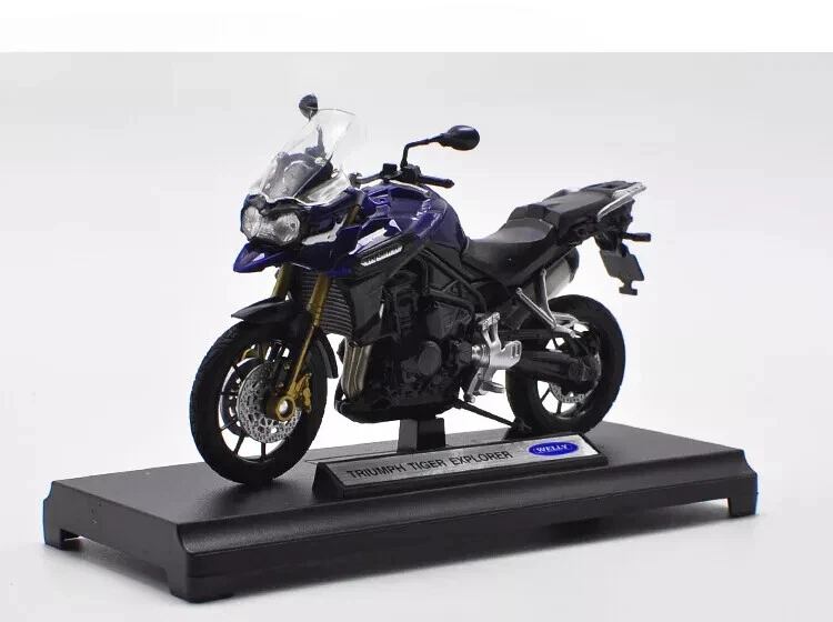 Welly 1/18 TRIUMPH TIGER Explorer Motorcycle Model Diecast Bike Toy Blue Box - Image 2 of 4