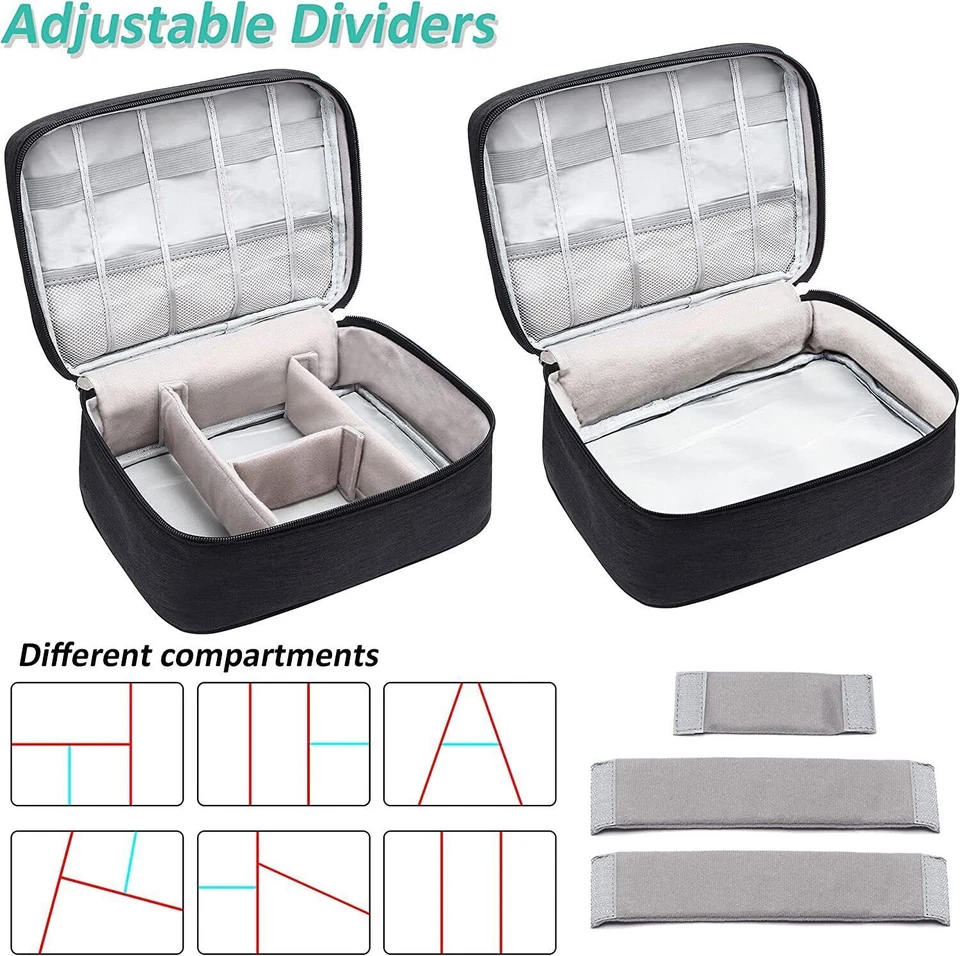 Organizador Electrónico Portátil Cable de Viaje Bolsa de Almacenamiento Cable Estuche Accesorios EE. UU. Foto 3 de 4