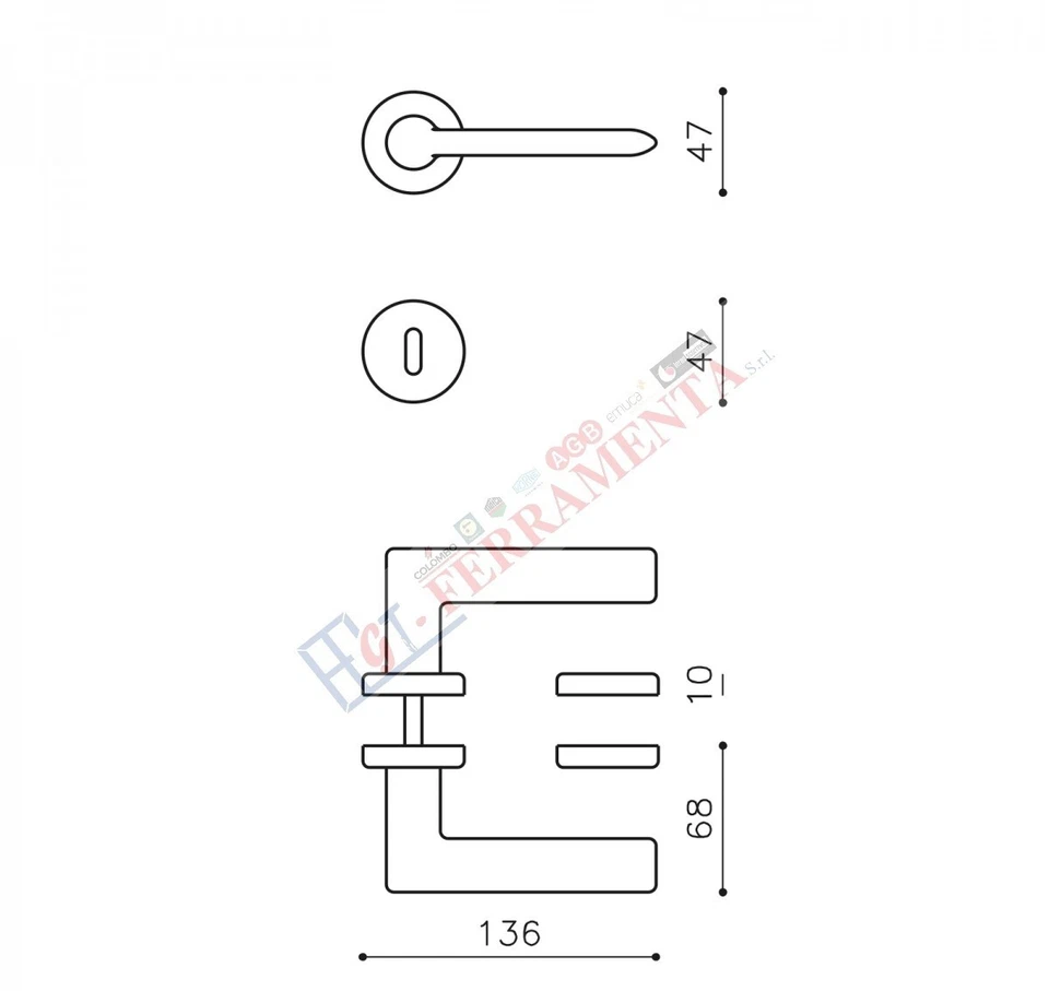 MANIGLIA PER PORTA MOD.TECNO OLIVARI - Immagine 3 di 3