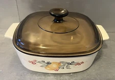 Corning Ware Abundance Casserole Dish A-2-B 2L W/Amber Pyrex Lid 2 QT.