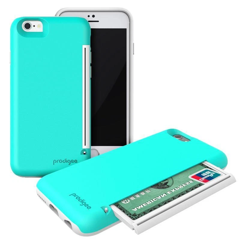 NEW Prodigee Undercover iPhone 6 6s Case Slim Fit w/ Secret Card Slot - TEAL/WHT - Image 3 of 4
