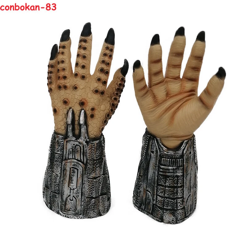 Máscara de depredador Guantes Adultos Cosplay Látex Accesorios Tocado Casco Guante Conjunto Regalos Foto 4 de 4