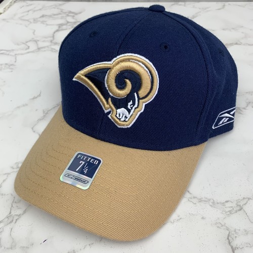 Deadstock St. Louis LA Rams Reebok Fitted Two Tone Cap Hat 7 1/4 VTG ...