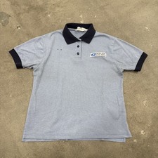 Vintage Flying Cross U.S Mail USPS Mailer Polo Shirt Large USA Blue