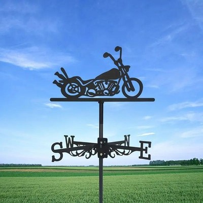 Motorrad-Wetterfahne aus Eisen, Windrichtungsanzeiger für Hof, Garten,
