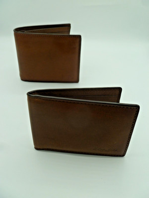 Coach BillFold Leder Geldbörse Geldscheine & Kartenetui Ausweis Leder braun neu authentisch