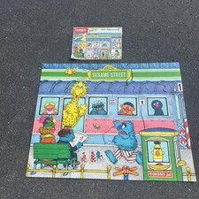 RARE 1976 Playskool Sesame Street Kids Giant Floor Puzzle All Aboard 9 Sqft