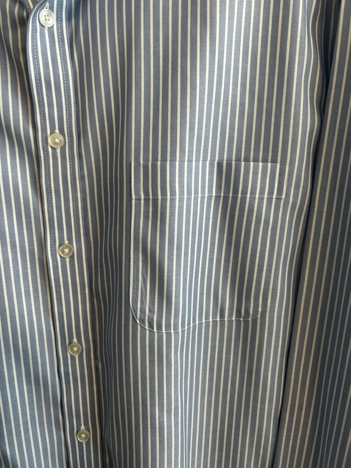 Tasso Elba Regular Fit No iron Men Size 16 1/2, 36-37 Long Sleeve Shirt Blue - Image 2 of 4