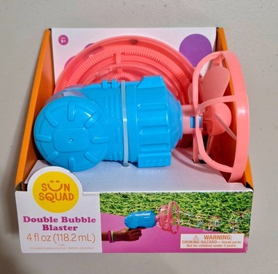 Sun Squad Double Bubble Blaster Toy Machine Kids Outdoor Summer Party