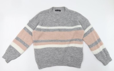 Select Damen Pullover Sweatshirt grau gestreift Größe M