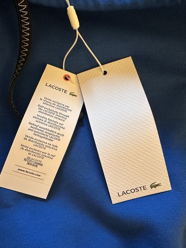 BRAND NEW! Lacoste Slim Fit Oversized Blue Branded Trackpants Size L - Picture 7 of 9