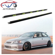 2PCS Door Weather Strip Window Belt Seal Molding Trim Fit For 96-00 Honda Civic