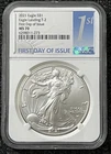 2021 ASE $1 .999 Fine 1 oz Silver Eagle NGC MS70 1st Day Issue Coin