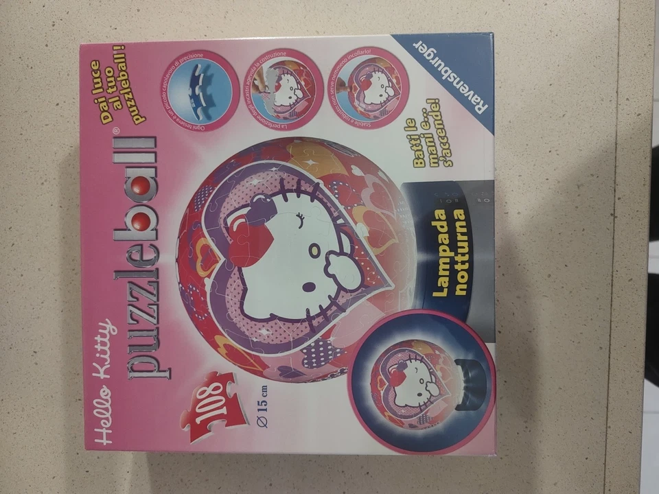 HELLO KITTY PUZZLE BALL RAVENSBURGER LAMPADA NOTTURNA 96 PEZZI 12CM - Immagine 4 di 4