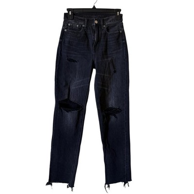 American Eagle Strigid Super High Rise Baggy Straight Women Jeans Sz 000 24X30