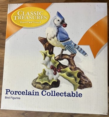 CLASSIC TREASURES PORCELAIN COLLECTABLE BLUE JAY BIRD FIGURINE