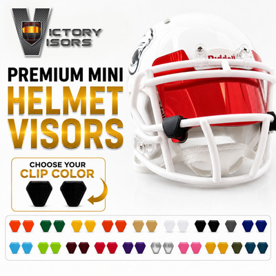 Mini Size Football Helmet Visors+Your Choice CLIP COLOR. Mirror (*HARD STYLE*) 