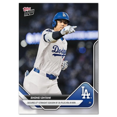 Shohei Ohtani 5th Straight Season 30+ HR 2025 MLB Topps NOW