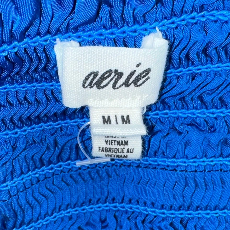 Top corto Aerie azul real satinado palangre talla mediana Foto 3 de 4