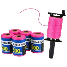6 Roll Mason Line String Line - #18 Braided Nylon String - 500 Ft Length - Ny...