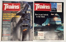 Lot of 2 Vintage Trains Magazine Jan Feb 1986 Amtrak SDP40F LIRR Railroad